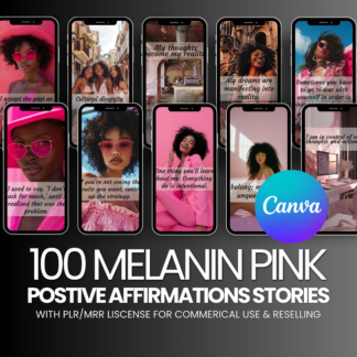 100 Melanin Pink Positive Affirmations Instagram Story