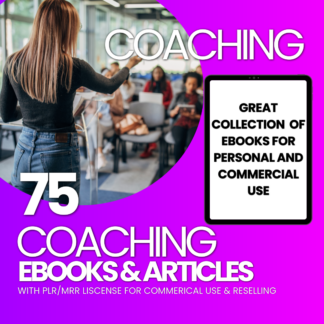 75 Coaching PLR ebooks | PLR Bundle w resell rights